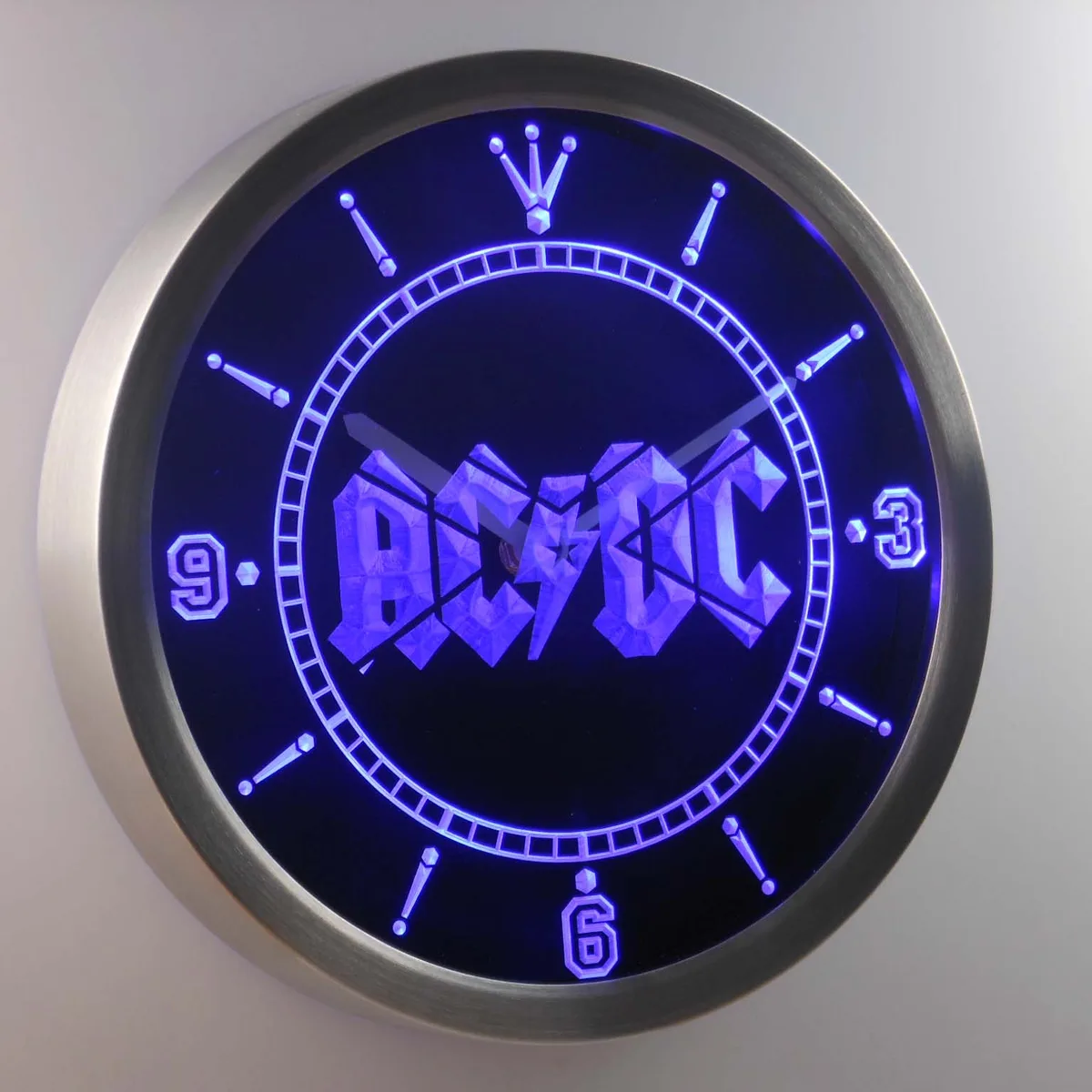 AC/DC Let There Be Rock LED Neon Wall Clock