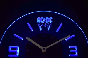 AC/DC Thunderstruck Modern LED Neon Wall Clock