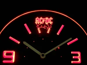 AC/DC Thunderstruck Modern LED Neon Wall Clock