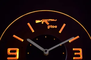 AK-47 Modern LED Neon Wall Clock