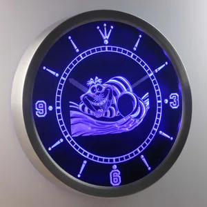 Alice in Wonderland Cheshire Cat LED Neon Wall Clock
