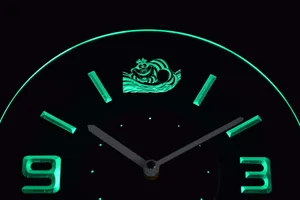 Alice in Wonderland Cheshire Cat Modern LED Neon Wall Clock