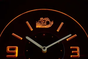 Alice in Wonderland Cheshire Cat Modern LED Neon Wall Clock