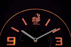 Alice in Wonderland Cheshire Cat We're All Mad Here Modern LED Neon Wall Clock