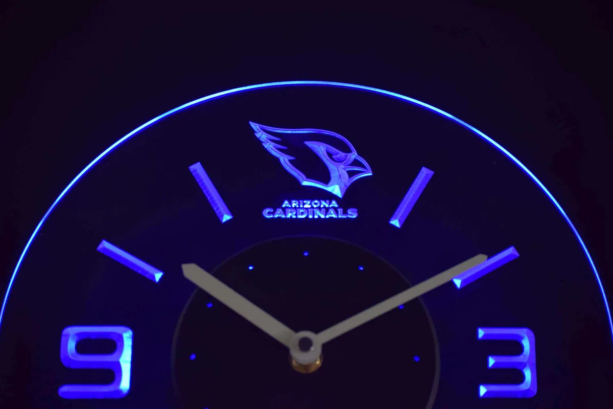 Arizona Cardinals Modern LED Neon Wall Clock