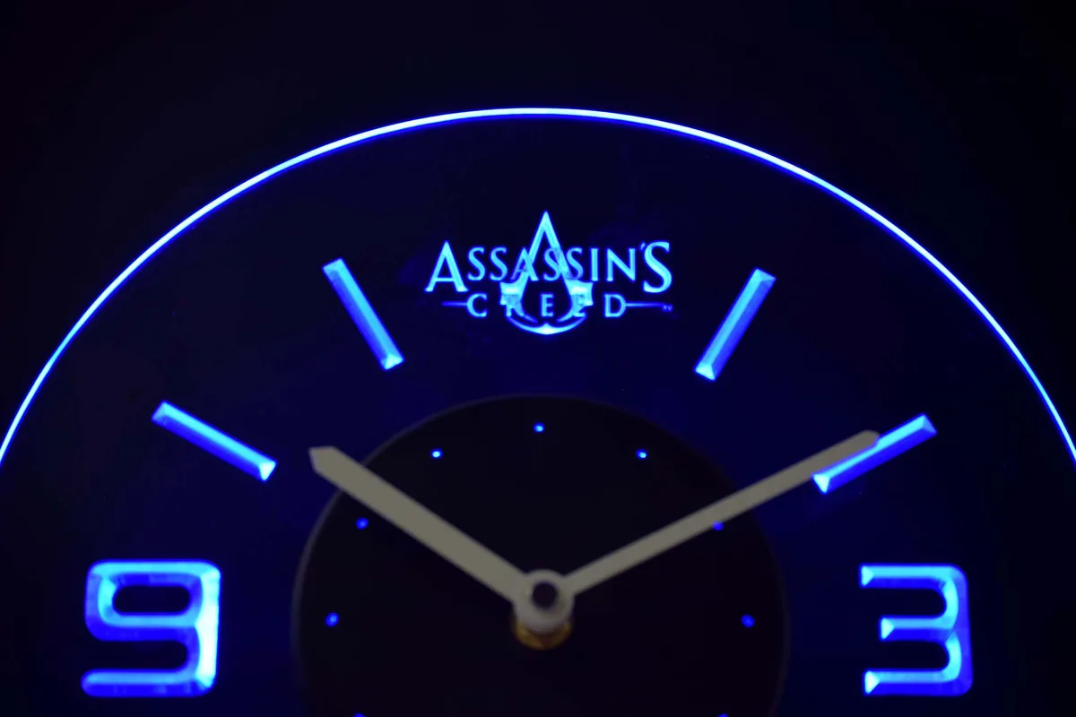 Assassins Creed Modern LED Neon Wall Clock