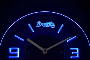 Atlanta Braves Modern LED Neon Wall Clock