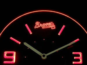 Atlanta Braves Modern LED Neon Wall Clock