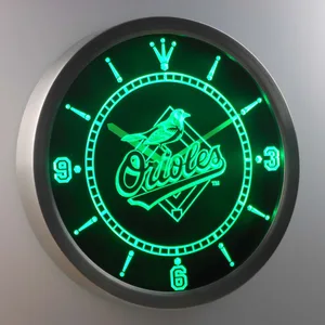 Baltimore Orioles LED Neon Wall Clock - Legacy Edition