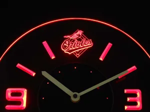 Baltimore Orioles Modern LED Neon Wall Clock - Legacy Edition
