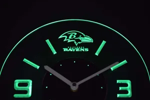 Baltimore Ravens Modern LED Neon Wall Clock