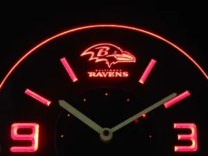 Baltimore Ravens Modern LED Neon Wall Clock