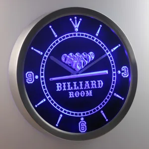 Billiard Room LED Neon Wall Clock