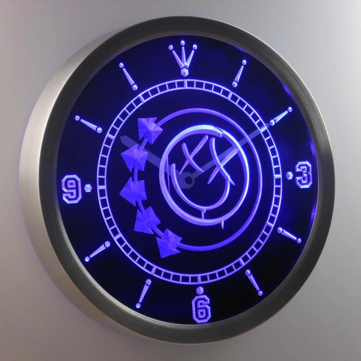 Blink 182 Smiley LED Neon Wall Clock