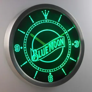 Blue Moon LED Neon Wall Clock