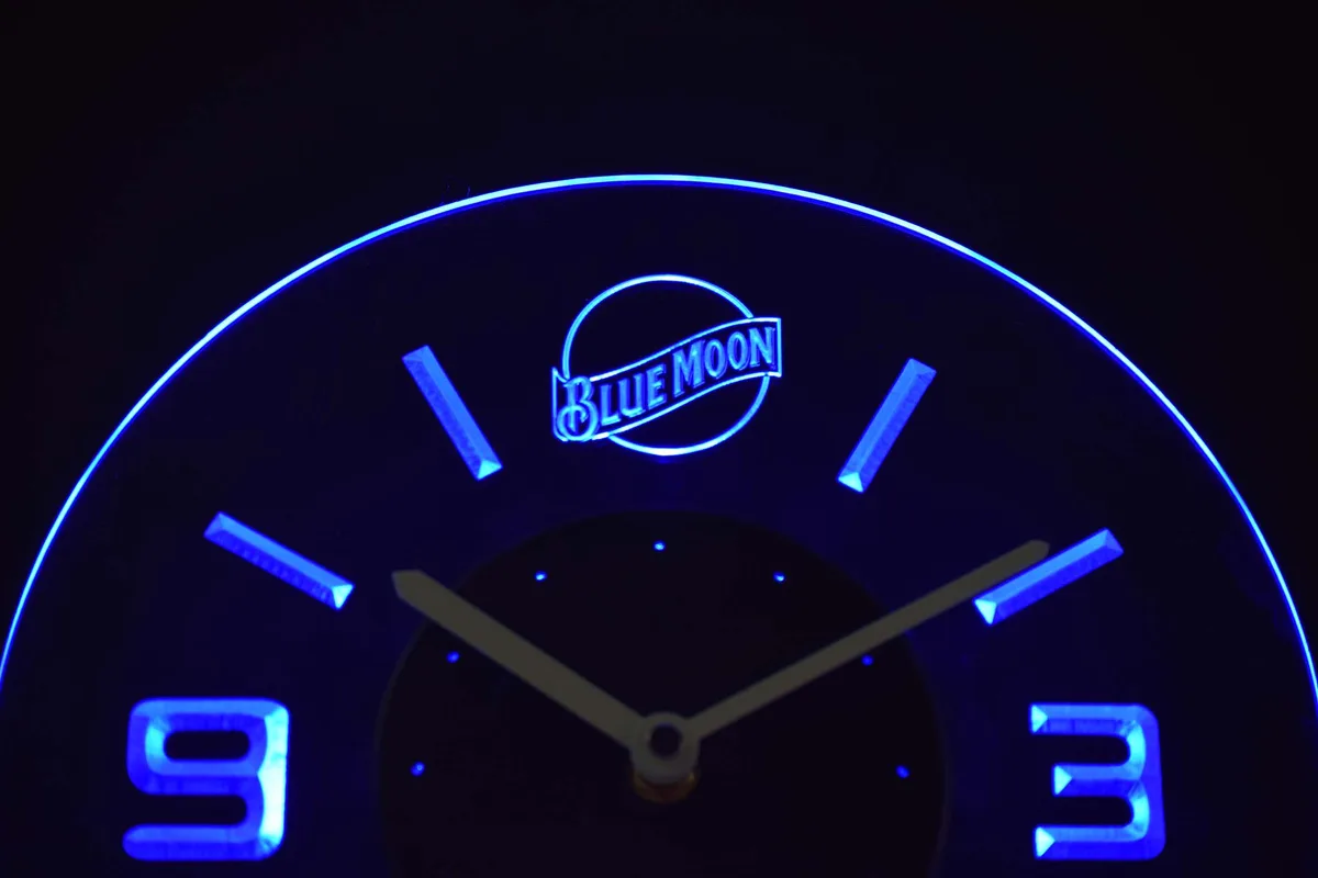 Blue Moon Modern LED Neon Wall Clock
