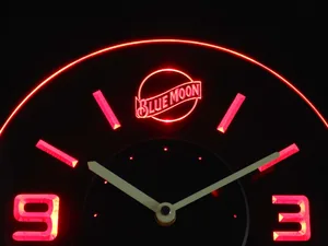 Blue Moon Modern LED Neon Wall Clock