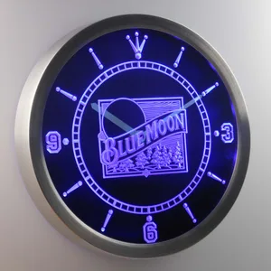 Blue Moon Old Logo LED Neon Wall Clock