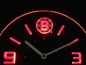 Boston Bruins Modern LED Neon Wall Clock