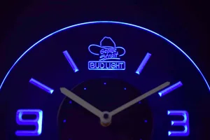 Bud Light George Strait Modern LED Neon Wall Clock