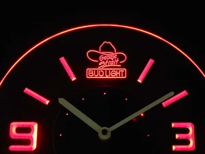 Bud Light George Strait Modern LED Neon Wall Clock
