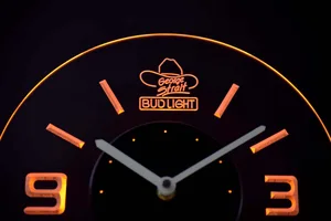 Bud Light George Strait Modern LED Neon Wall Clock