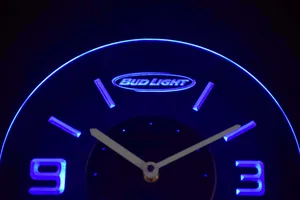 Bud Light Horizontal Modern LED Neon Wall Clock
