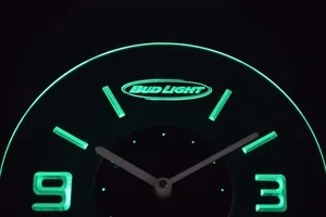 Bud Light Horizontal Modern LED Neon Wall Clock