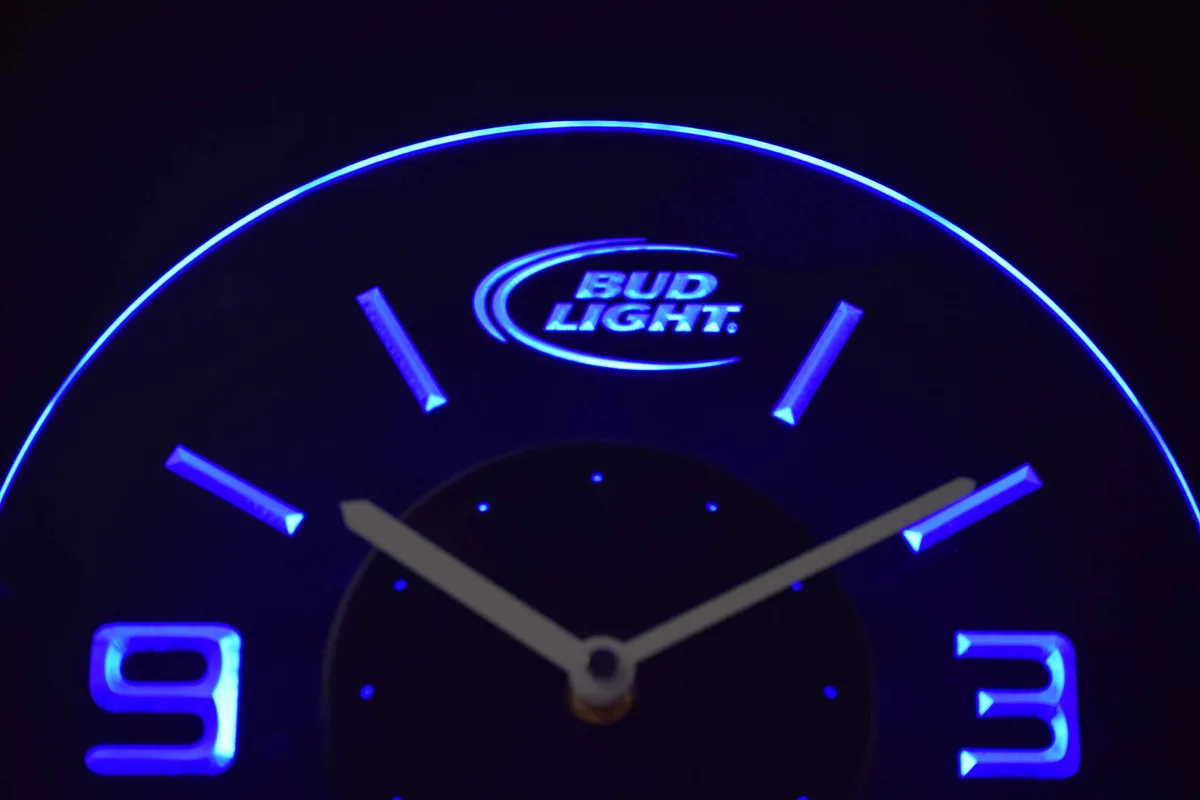 Bud Light Modern LED Neon Wall Clock
