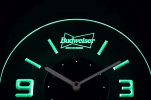 Budweiser King of Beers Modern LED Neon Wall Clock
