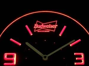 Budweiser King of Beers Modern LED Neon Wall Clock