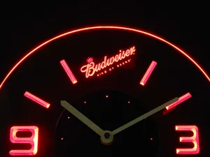 Budweiser King of Beers Slanted Modern LED Neon Wall Clock
