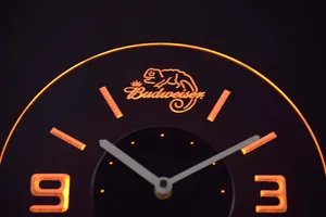 Budweiser Lizard Modern LED Neon Wall Clock