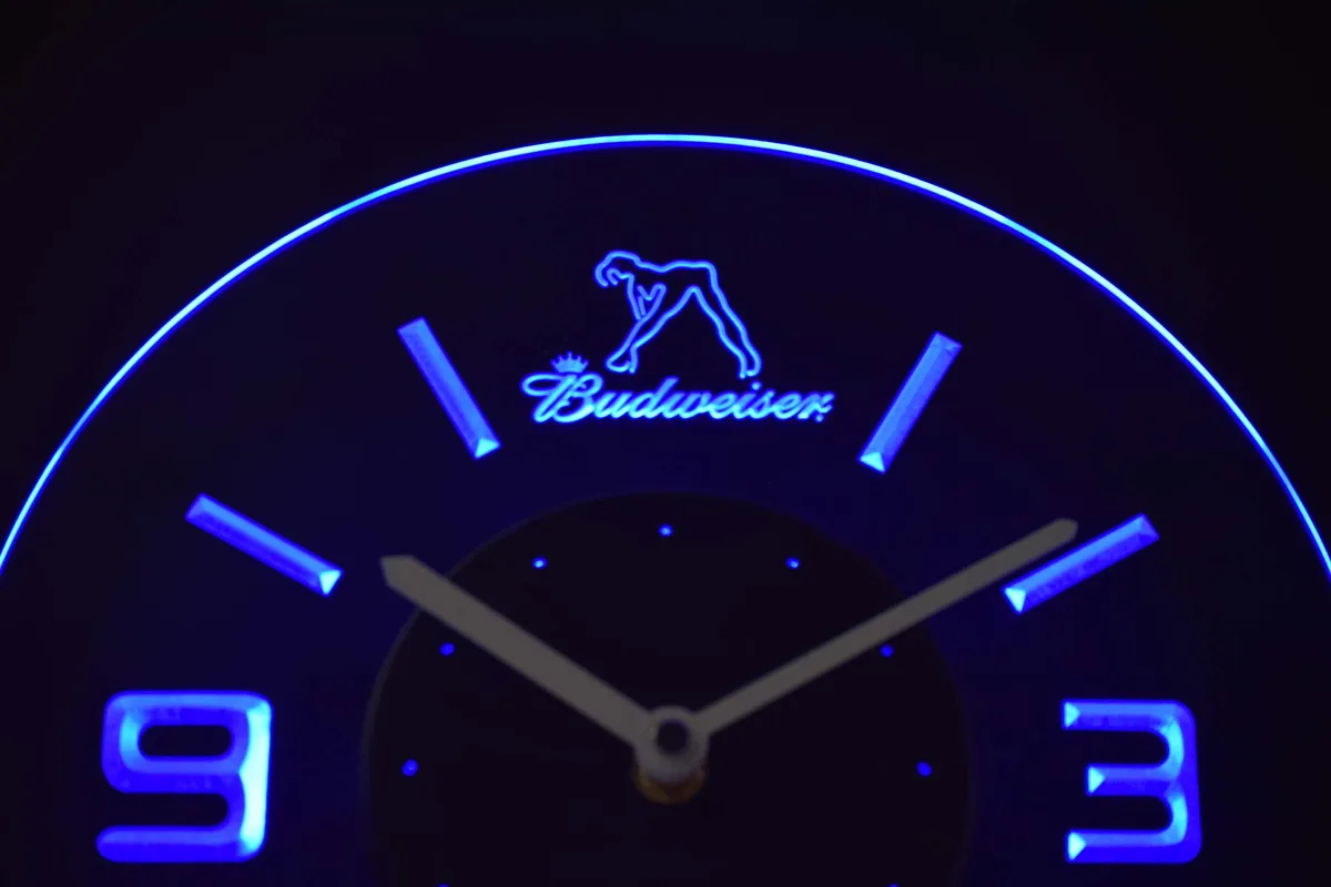 Budweiser Woman's Silhouette Modern LED Neon Wall Clock