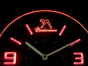 Budweiser Woman's Silhouette Modern LED Neon Wall Clock