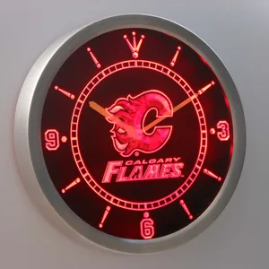 Calgary Flames LED Neon Wall Clock