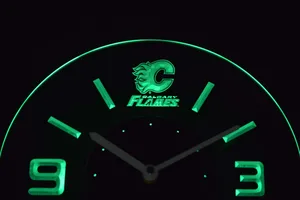 Calgary Flames Modern LED Neon Wall Clock