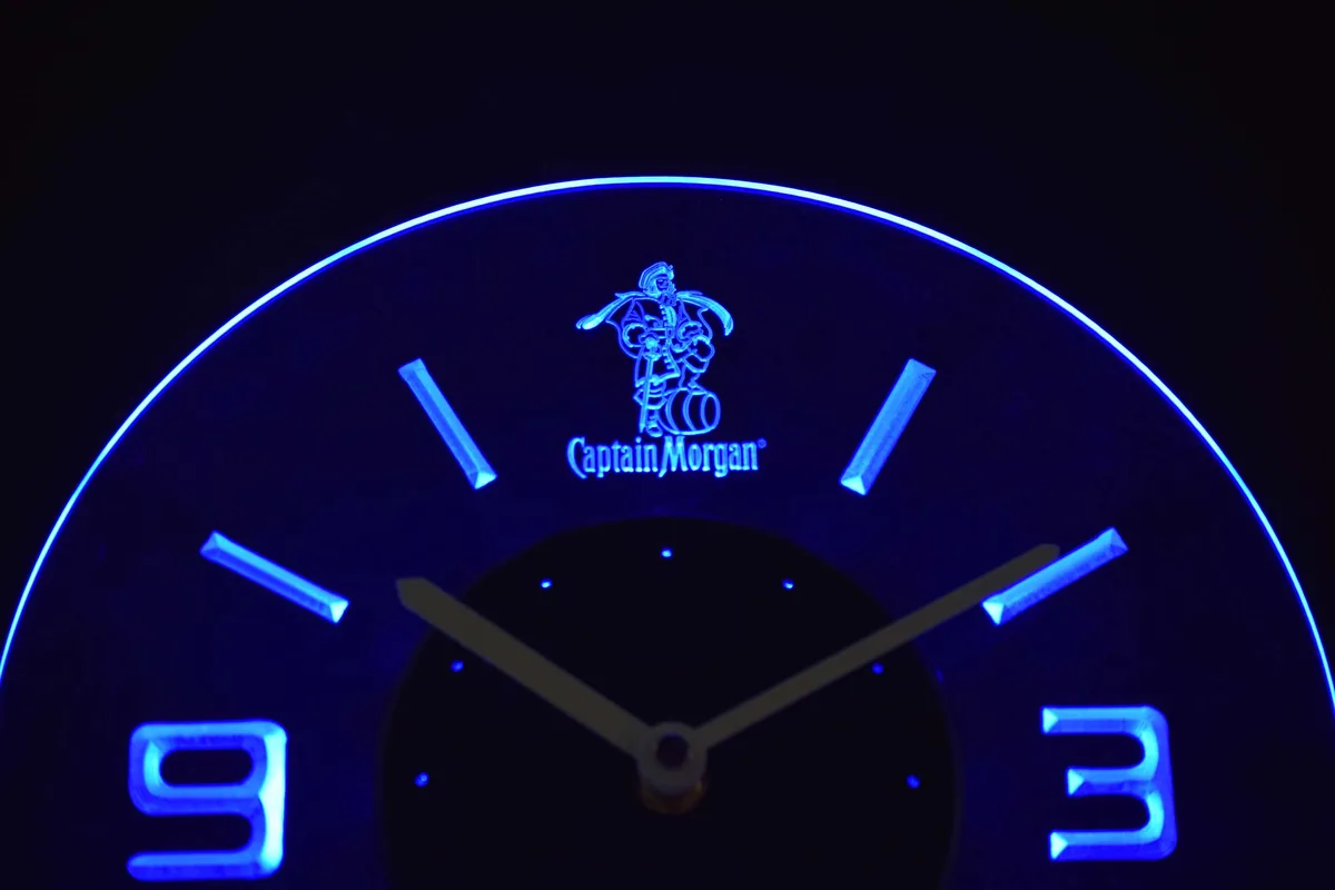 Captain Morgan Modern LED Neon Wall Clock