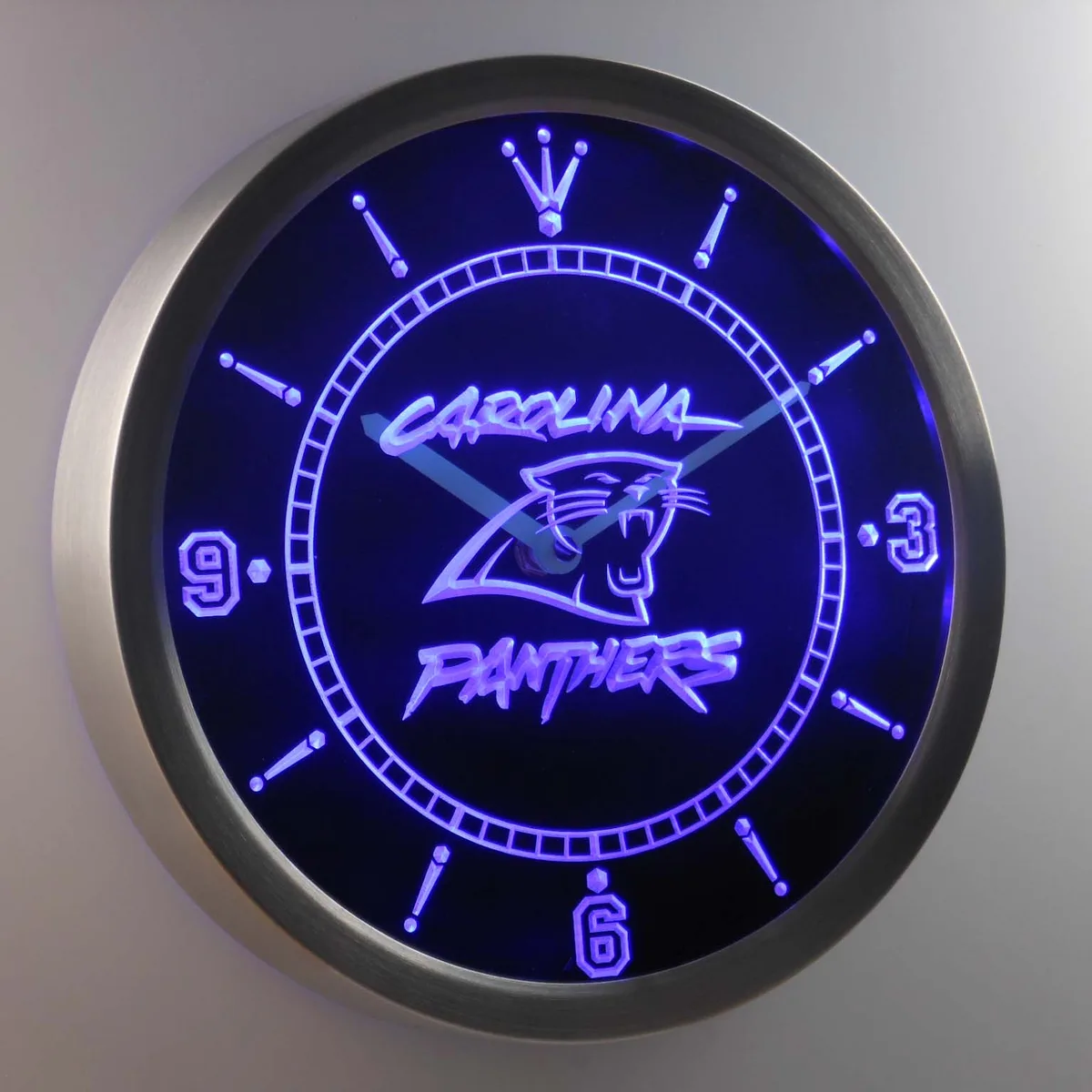 Carolina Panthers LED Neon Wall Clock