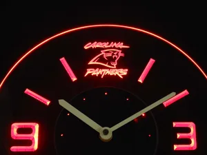 Carolina Panthers Modern LED Neon Wall Clock