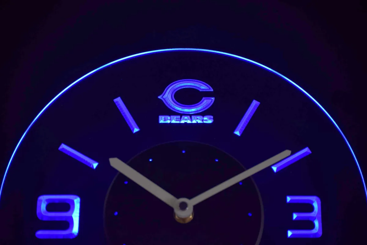 Chicago Bears Modern LED Neon Wall Clock