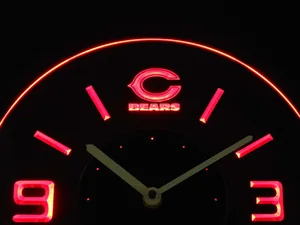 Chicago Bears Modern LED Neon Wall Clock