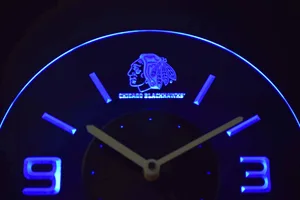 Chicago Blackhawks Modern LED Neon Wall Clock