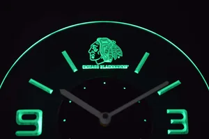 Chicago Blackhawks Modern LED Neon Wall Clock