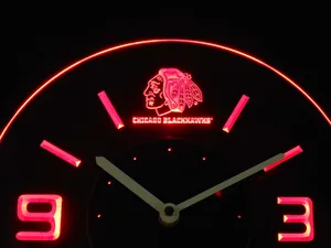 Chicago Blackhawks Modern LED Neon Wall Clock
