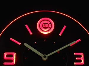 Chicago Cubs Modern LED Neon Wall Clock