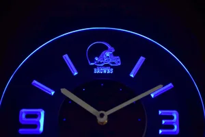 Cleveland Browns Helmet Modern LED Neon Wall Clock