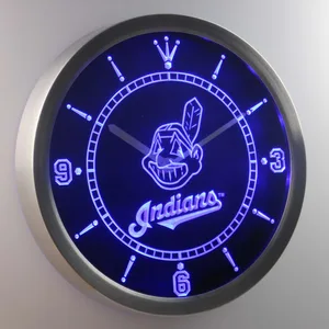 Cleveland Indians LED Neon Wall Clock