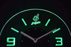 Cleveland Indians Modern LED Neon Wall Clock