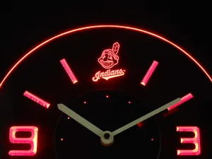Cleveland Indians Modern LED Neon Wall Clock